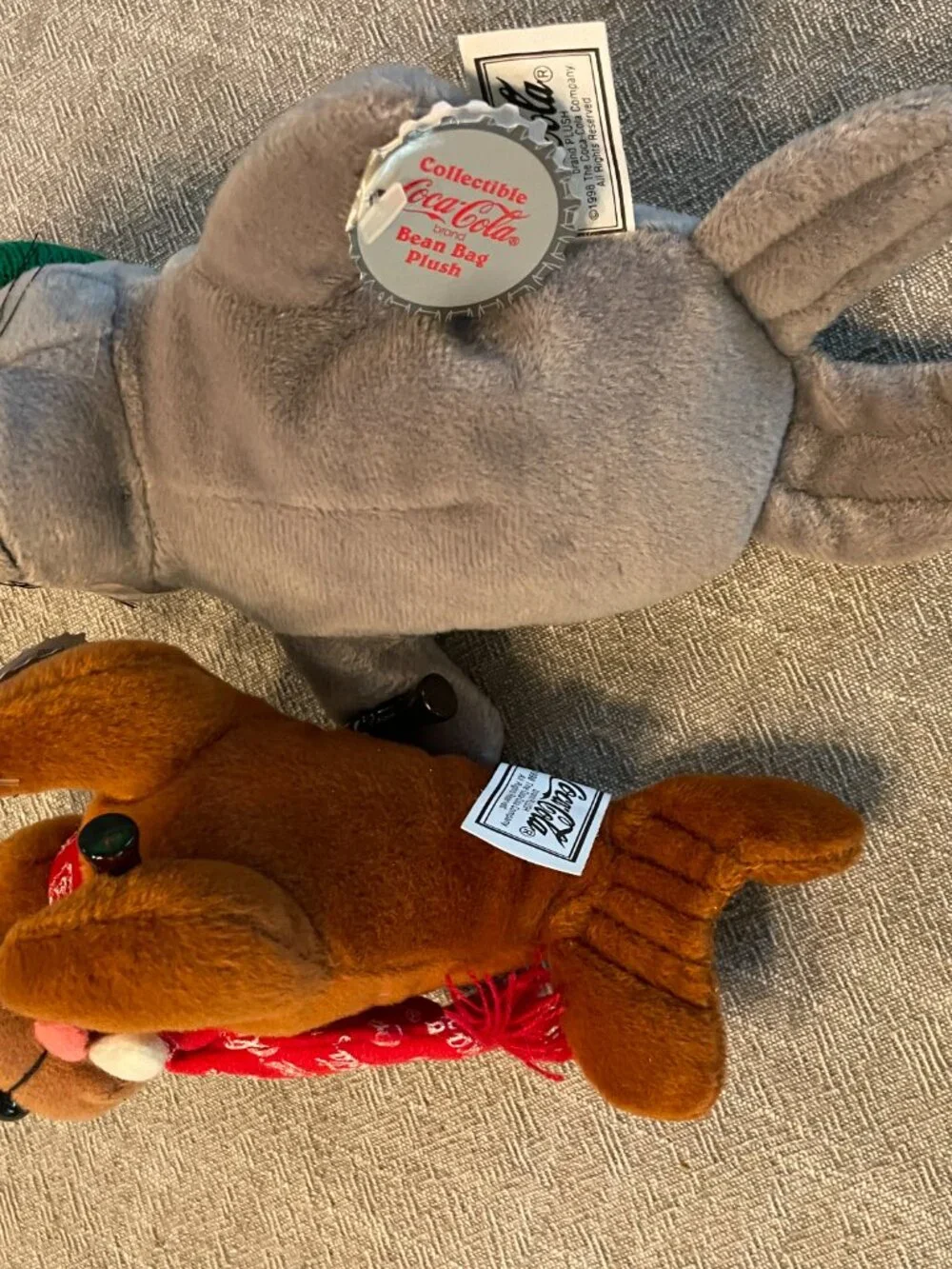 NWT! Vintage Coca-Cola Walrus & Seal Beanie Plush Collectibles 1998!